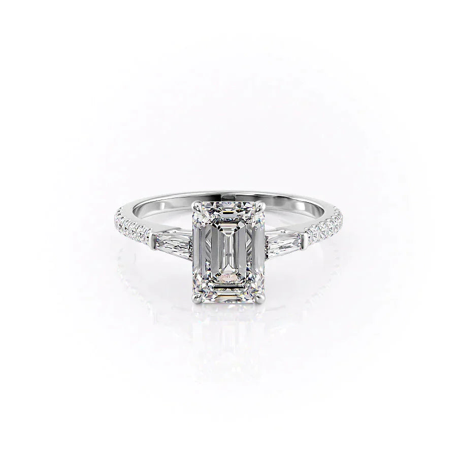 The Pave Liv Set With A 2.5 Carat Emerald Lab Diamond