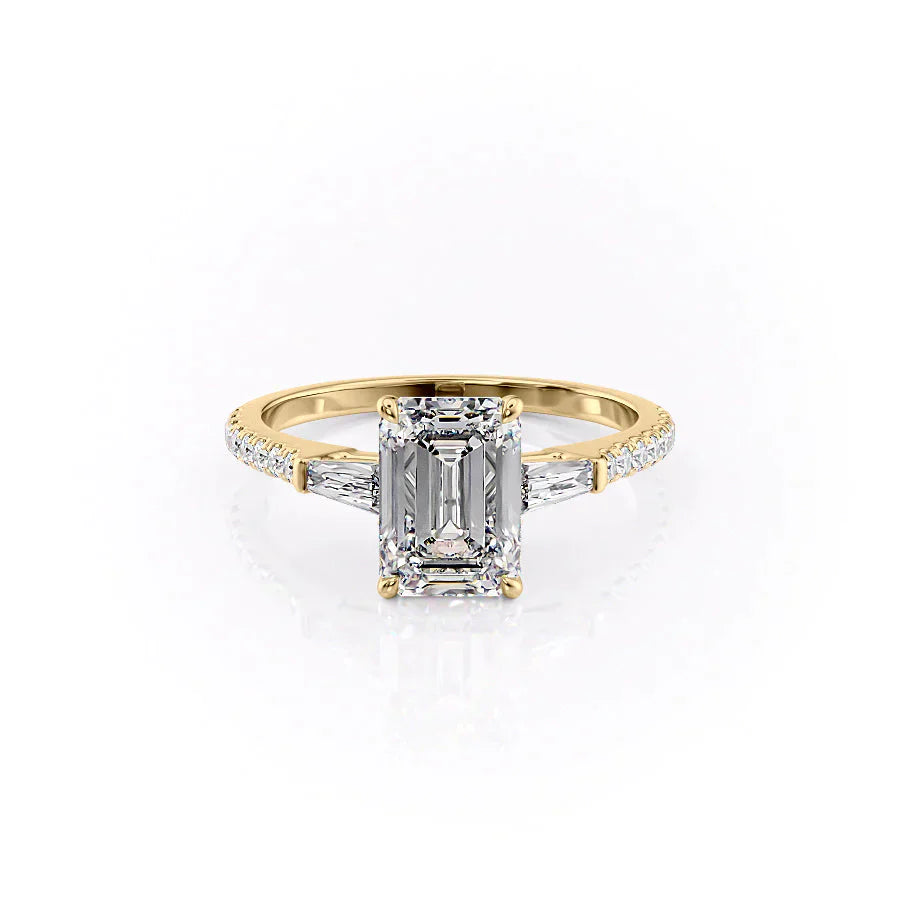 The Pave Liv Set With A 1.5 Carat Emerald Lab Diamond