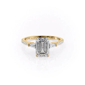 The Pave Liv Set With A 2.5 Carat Emerald Lab Diamond