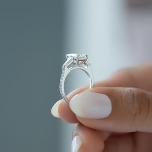 The Pave Liv Set With A 3 Carat Emerald Lab Diamond
