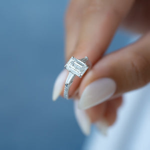 The Pave Liv Set With A 3 Carat Emerald Lab Diamond