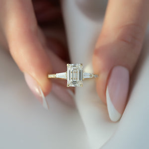 The Pave Liv Set With A 3 Carat Emerald Lab Diamond