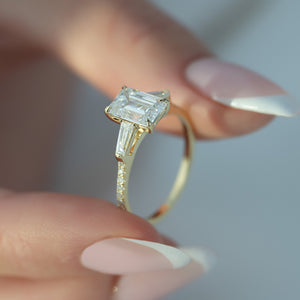 The Pave Liv Set With A 3 Carat Emerald Lab Diamond