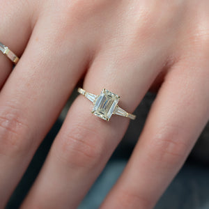 The Pave Liv Set With A Emerald Lab Diamond
