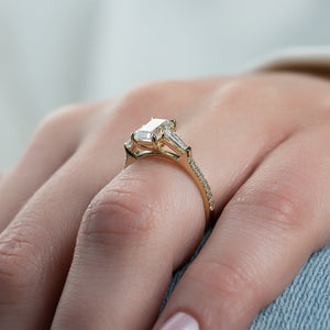 The Pave Liv Set With A 3 Carat Emerald Lab Diamond