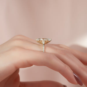 The Pave Liv Set With A 1.5 Carat Marquise Moissanite