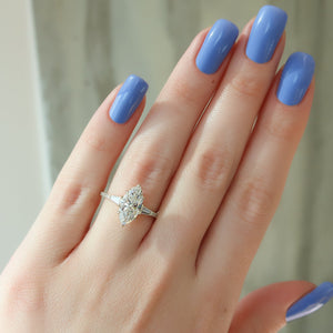 The Pave Liv Set With A 1.5 Carat Marquise Moissanite