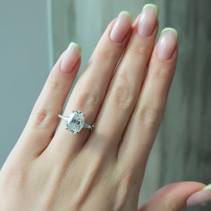The Pave Liv Set With A 1 Carat Oval Lab Diamond