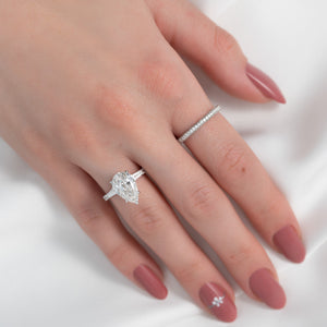 The Pave Liv Set With A 3 Carat Pear Lab Diamond