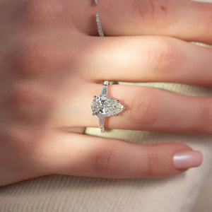 The Pave Liv Set With A 3 Carat Pear Lab Diamond