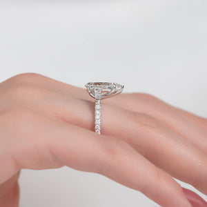 The Pave Liv Set With A 3 Carat Pear Lab Diamond