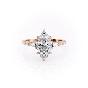 The Pave Liv Set With A 2.5 Carat Marquise Lab Diamond