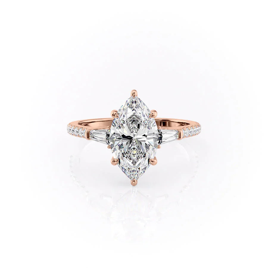 The Pave Liv Set With A 2.5 Carat Marquise Moissanite
