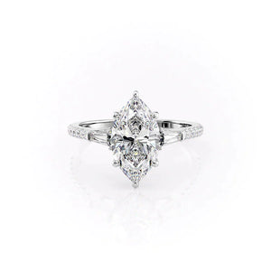 The Pave Liv Set With A 1.5 Carat Marquise Lab Diamond