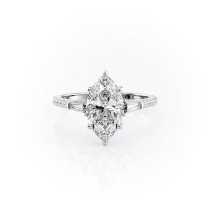 The Pave Liv Set With A 2.5 Carat Marquise Moissanite