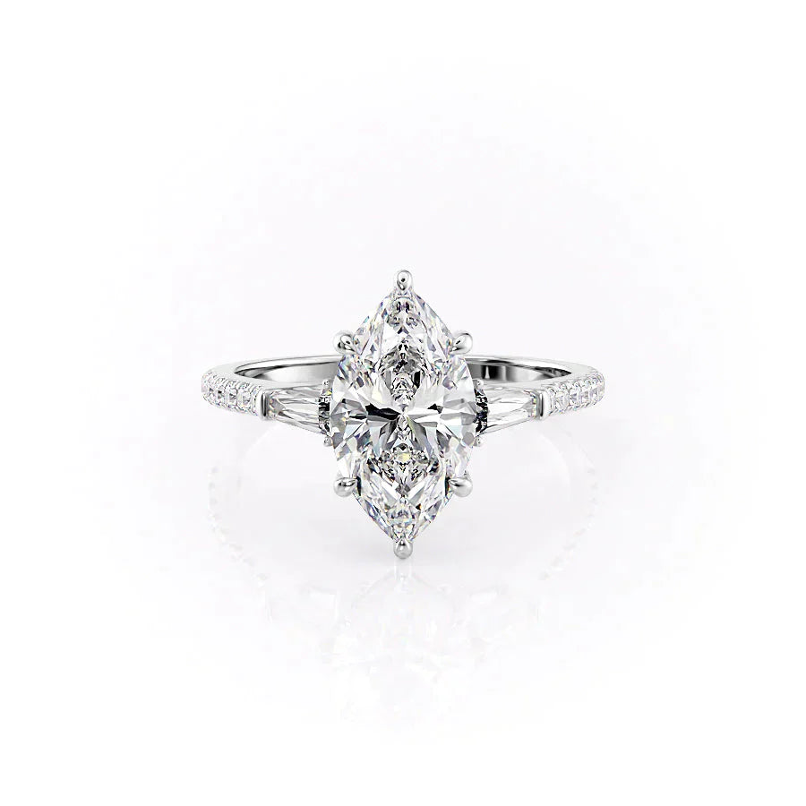 The Pave Liv Set With A 2.5 Carat Marquise Lab Diamond