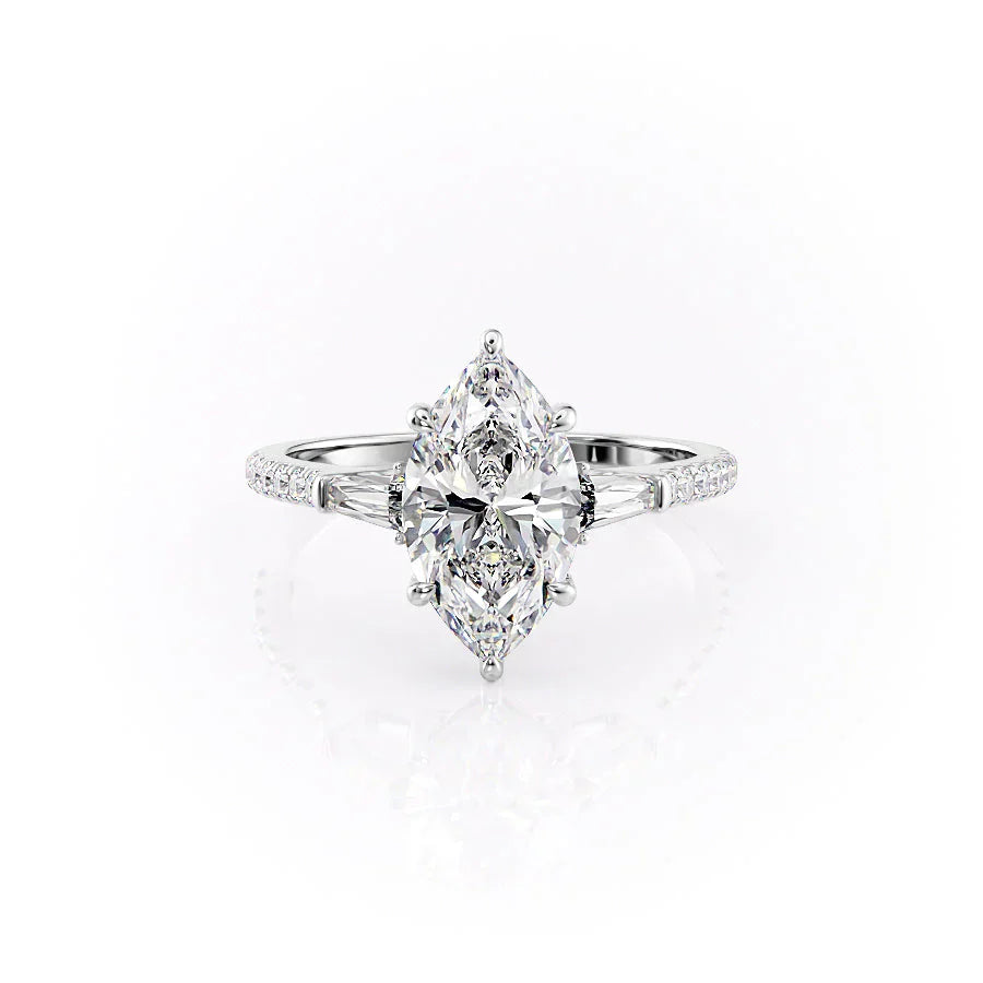 The Pave Liv Set With A 2.5 Carat Marquise Moissanite