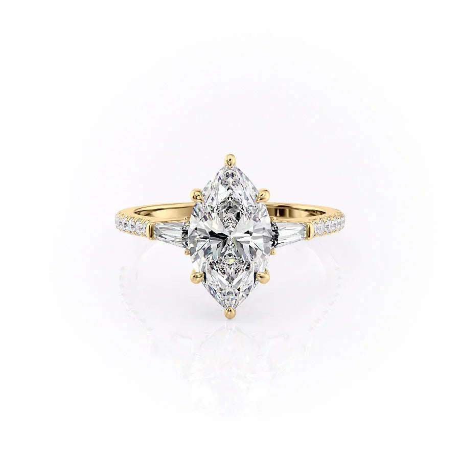 The Pave Liv Set With A 3.5 Carat Marquise Moissanite