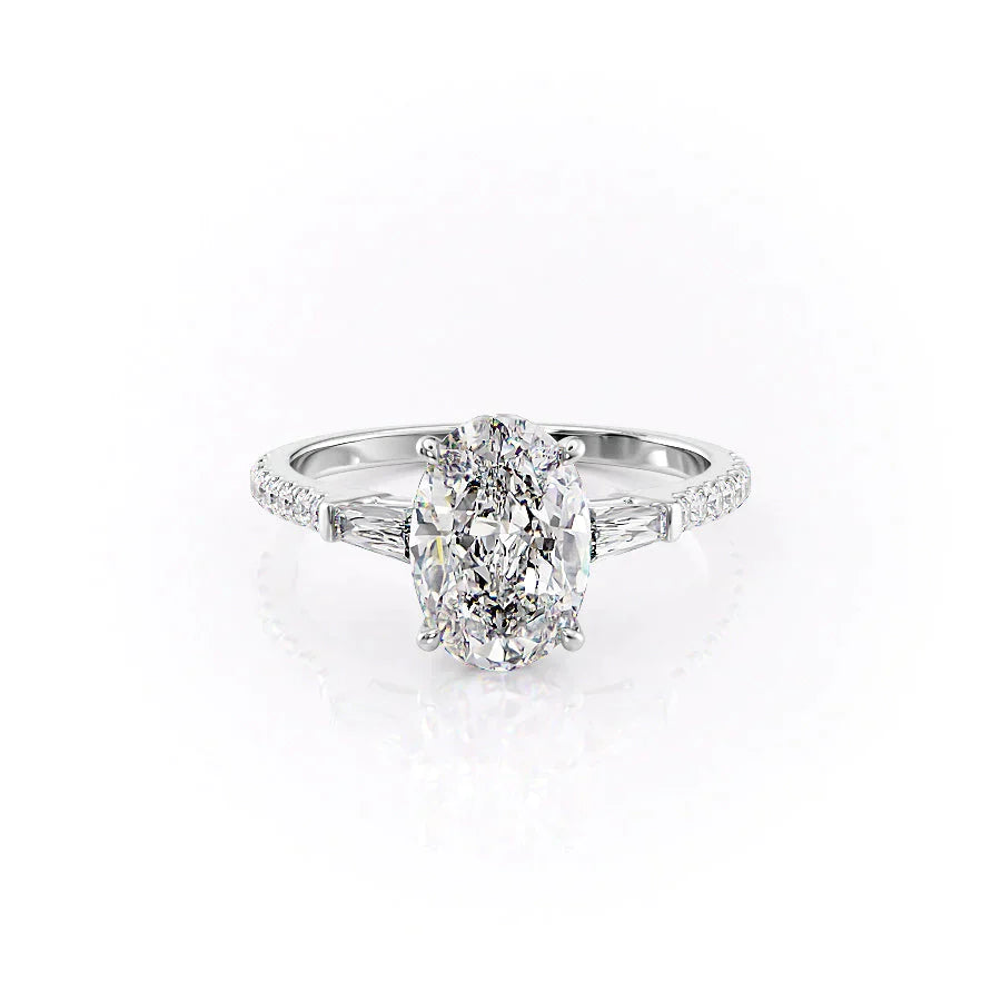The Pave Liv Set With A 2.5 Carat Oval Lab Diamond