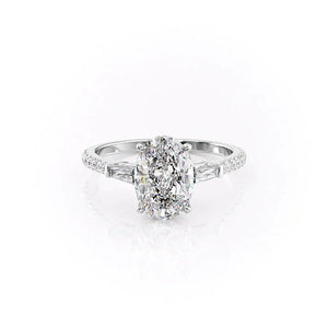 The Pave Liv Set With A 3.5 Carat Oval Moissanite