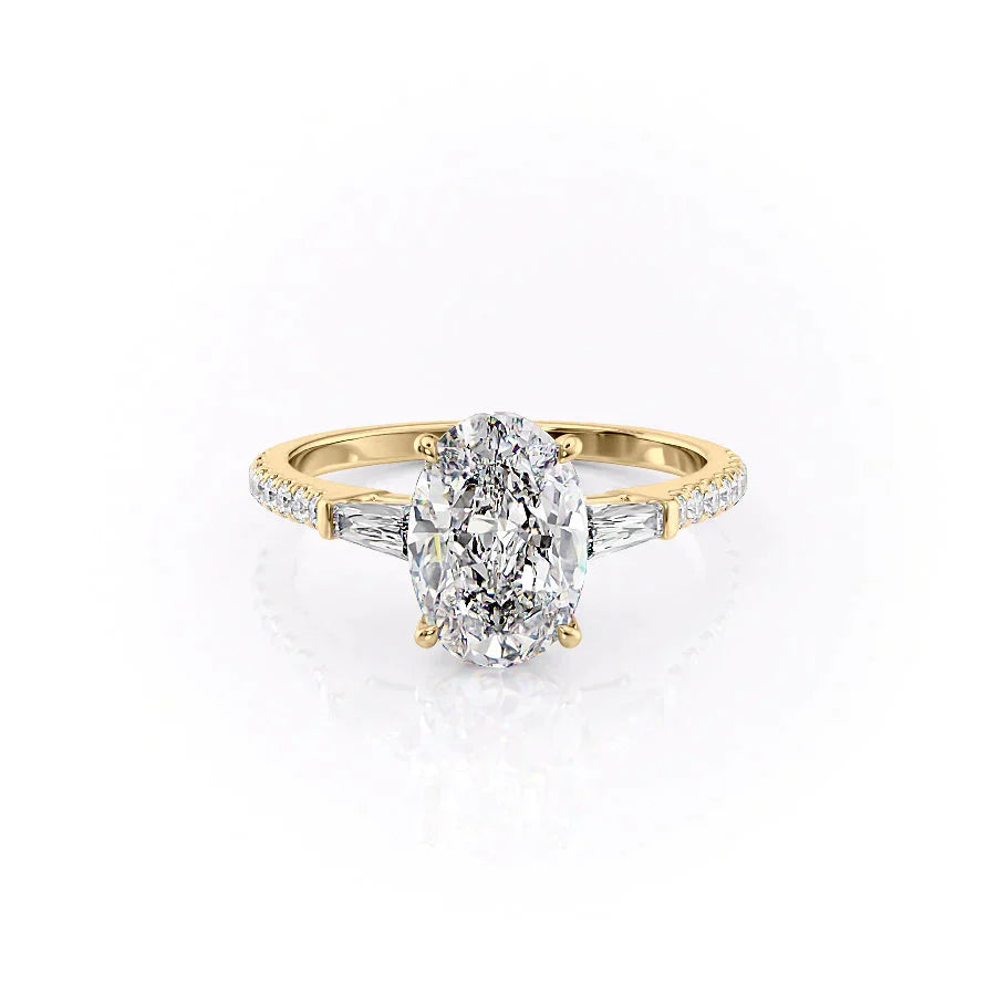 The Pave Liv Set With A 1.5 Carat Oval Moissanite