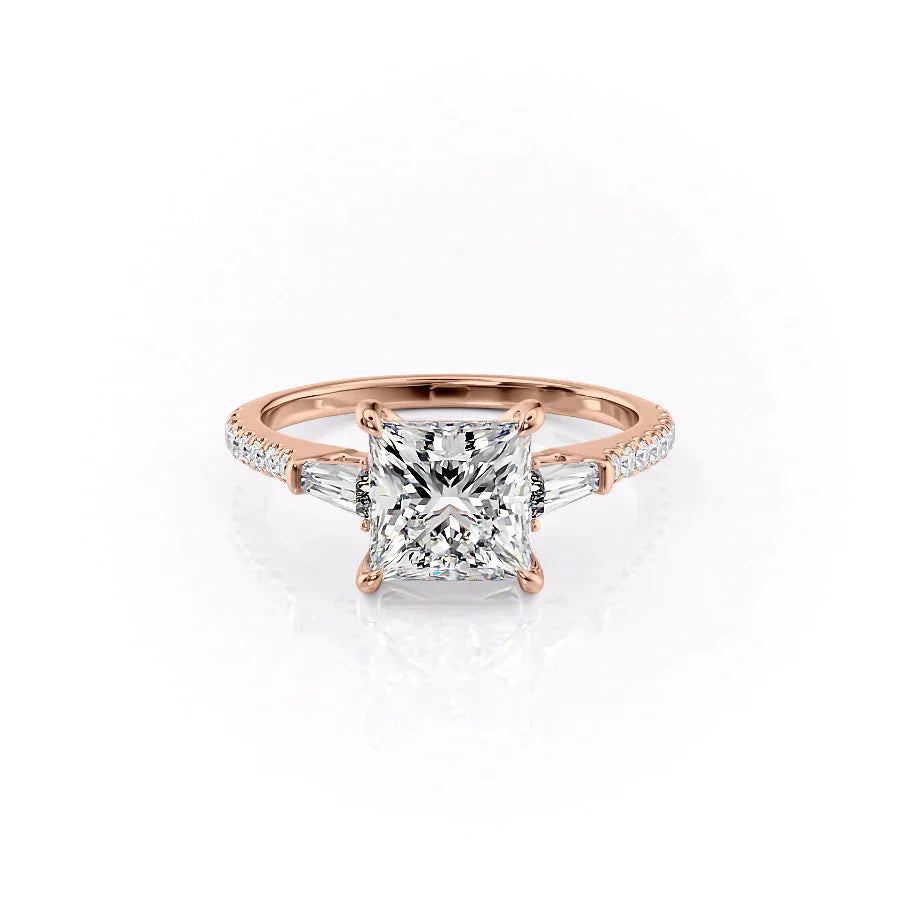 The Pave Liv Set With A 2.5 Carat Princess Moissanite