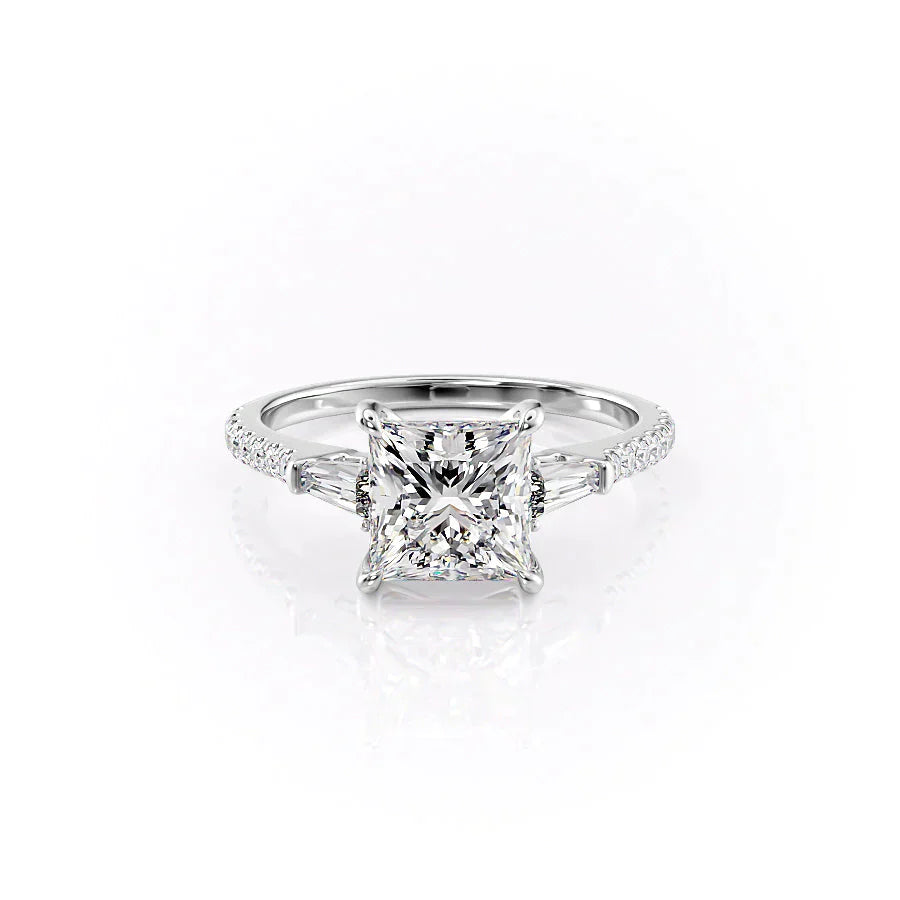 The Pave Liv Set With A 1.5 Carat Princess Lab Diamond