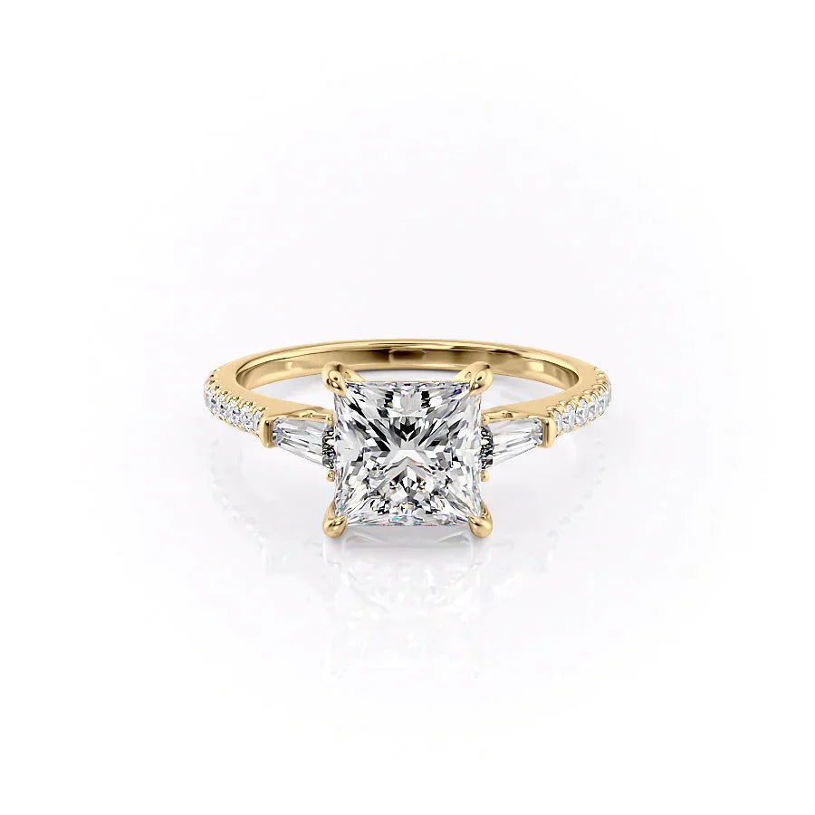 The Pave Liv Set With A 1 Carat Princess Lab Diamond