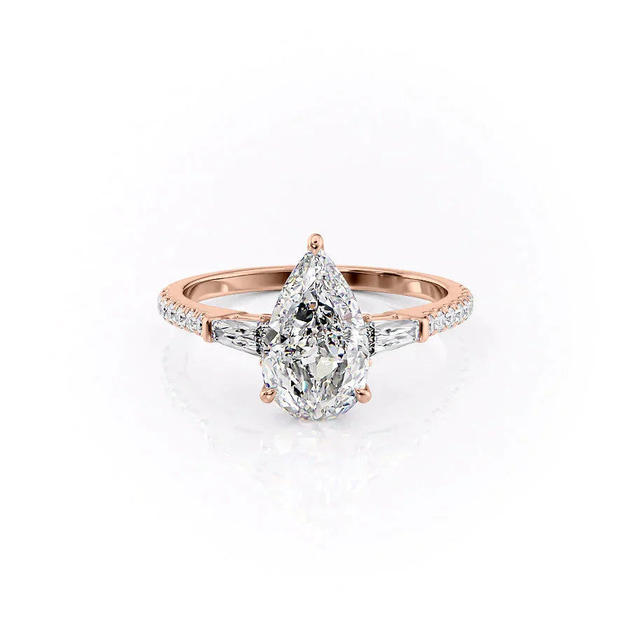 The Pave Liv Set With A 1 Carat Pear Lab Diamond