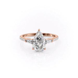 The Pave Liv Set With A 1.5 Carat Pear Lab Diamond