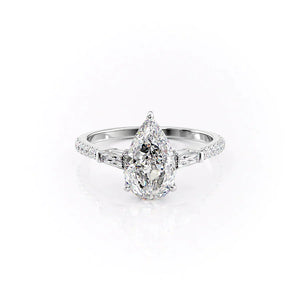 The Pave Liv Set With A 3.5 Carat Pear Moissanite