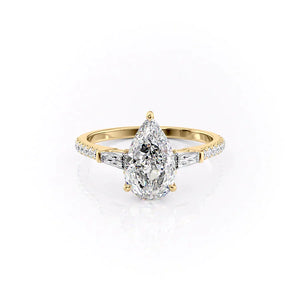 The Pave Liv Set With A 2.5 Carat Pear Moissanite
