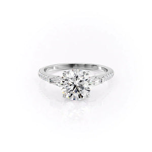 The Pave Liv Set With A 1.5 Carat Round Lab Diamond