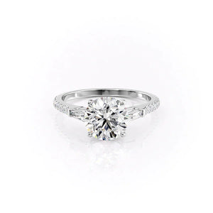 The Pave Liv Set With A 1.5 Carat Round Moissanite