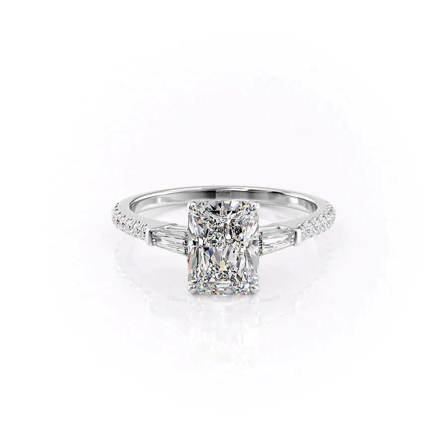 The Pave Liv Set With A 1.5 Carat Radiant Lab Diamond