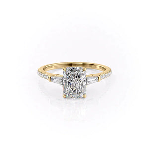 The Pave Liv Set With A 1.5 Carat Radiant Lab Diamond