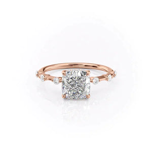 The Hidden Halo Penelope Set With A 3 Carat Cushion Lab Diamond