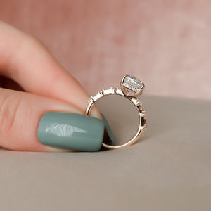 The Penelope Set With A 2.5 Carat Cushion Moissanite