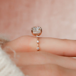 The Penelope Set With A 2.5 Carat Cushion Moissanite