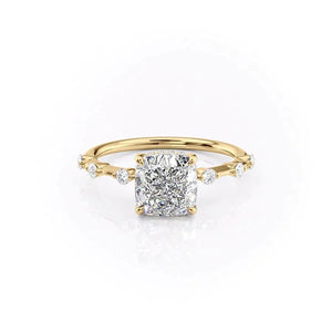 The Hidden Halo Penelope Set With A 1.5 Carat Cushion Lab Diamond