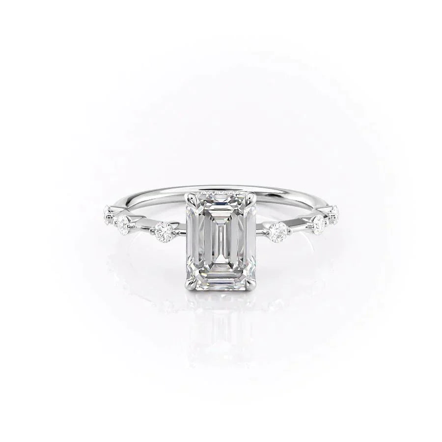 The Hidden Halo Penelope Set With A 1 Carat Emerald Lab Diamond