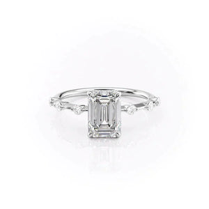 The Hidden Halo Penelope Set With A 2.5 Carat Emerald Lab Diamond