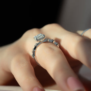 The Penelope Set With A 4.5 Carat Emerald Moissanite