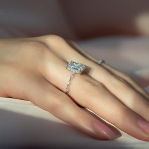 The Penelope Set With A 4.5 Carat Emerald Moissanite