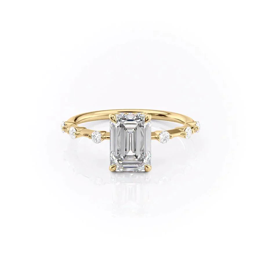 The Hidden Halo Penelope Set With A 1 Carat Emerald Lab Diamond