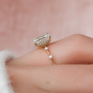 The Penelope Set With A 4.5 Carat Emerald Moissanite