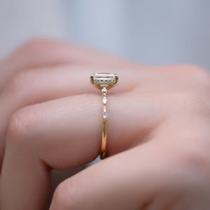 The Penelope Set With A 4.5 Carat Emerald Moissanite