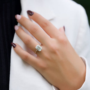 The Penelope Set With A 4.5 Carat Emerald Moissanite