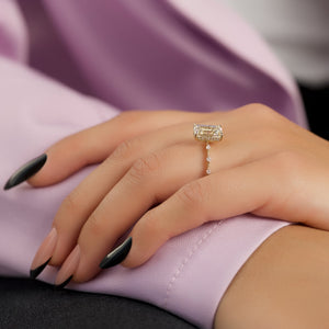 The Penelope Set With A 4.5 Carat Emerald Moissanite