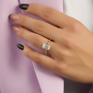 The Penelope Set With A 4.5 Carat Emerald Moissanite